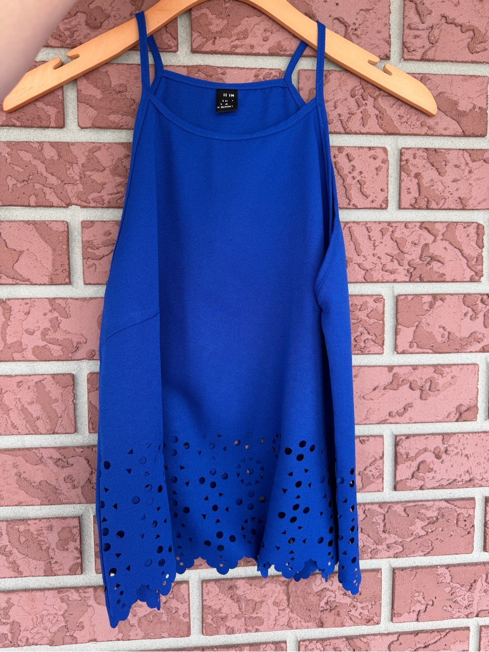 SHEIN Royal Blue Laser-Cut Hem Camisole